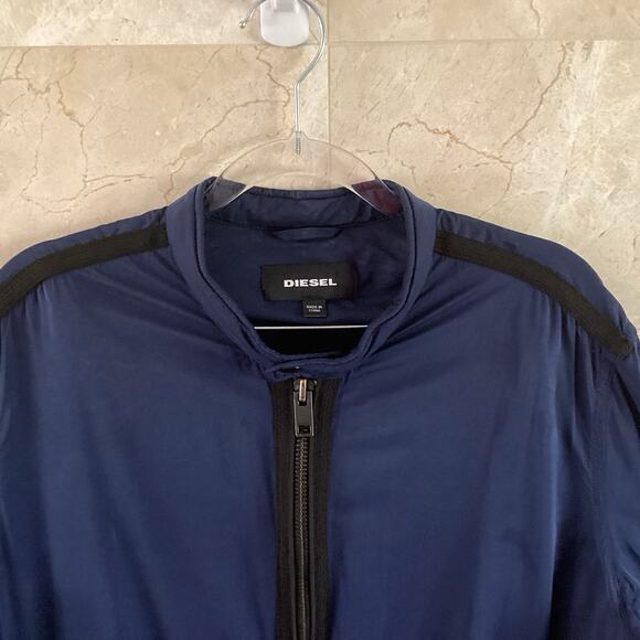 Diesel Zip Track Jacket - XL Navy Minimalist Lightweight Casual Streetwear $325 - Picture 4 of 11